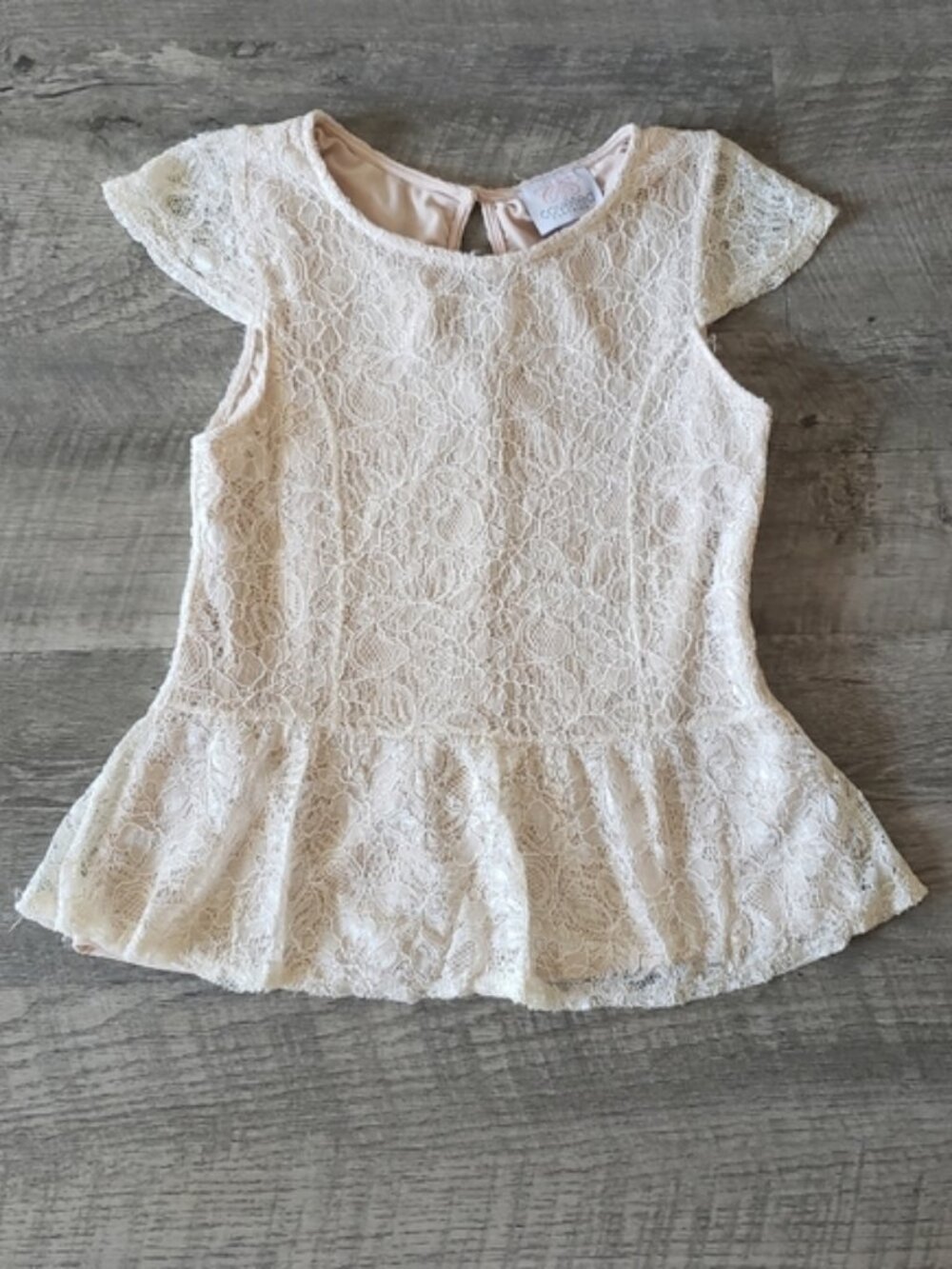 Cream Lace Ruffle Top.
